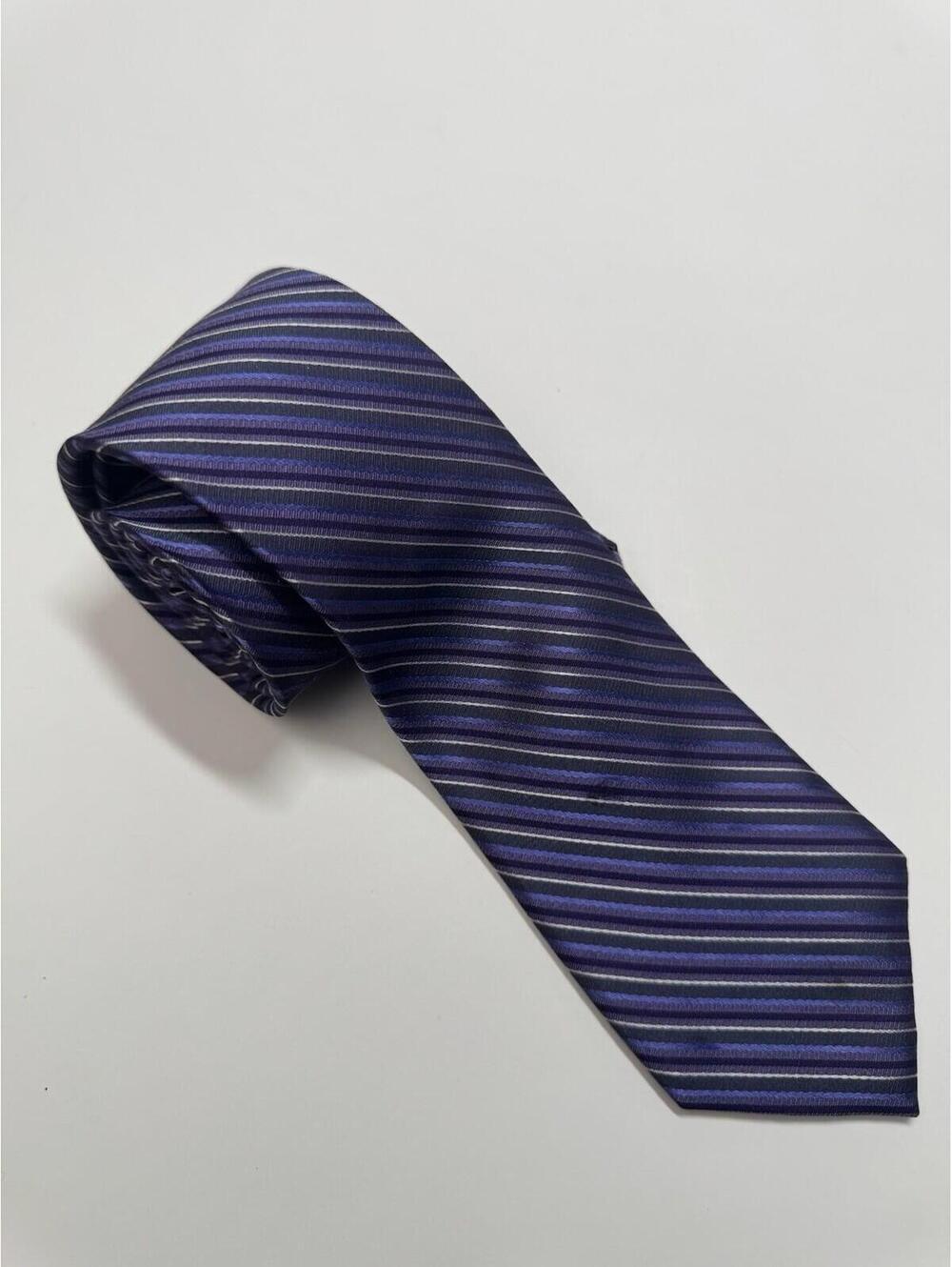 Awearness Kenneth Cole 100% Silk Tie In Purple Striped